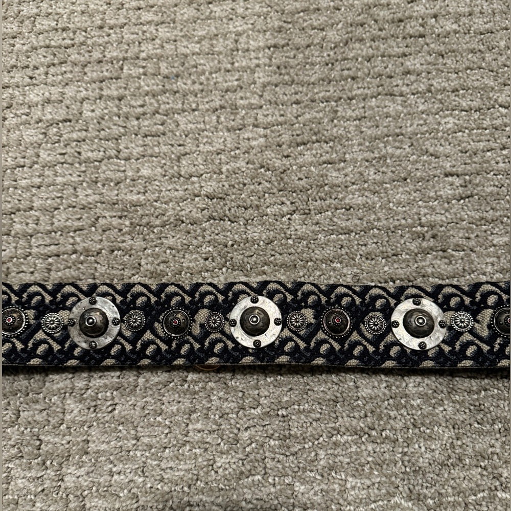 Dior: Blue Dior Oblique Embroidery Shoulder Strap with Ring - Picture 6 of 8